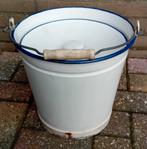 Vintage Emaille Emmer - Wit met Blauwe Rand, Antiek en Kunst, Antiek | Emaille, Ophalen of Verzenden