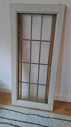 Glas in lood raam met kozijn - 90x41 cm, Ophalen, Gevelraam of Ruit, Gebruikt, Minder dan 80 cm