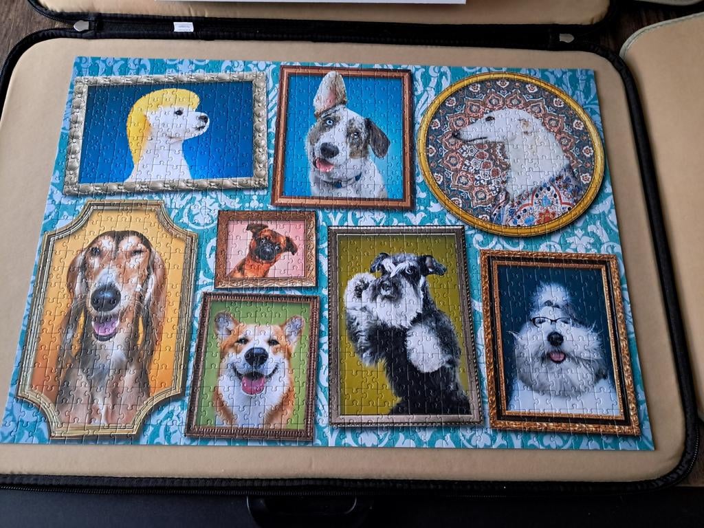 Honden Portretten Puzzel 1000 stukjes - Zo goed als nieuw, Ophalen of Verzenden, 500 t/m 1500 stukjes, Zo goed als nieuw