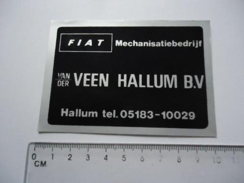 sticker FIAT traktor mechanisatie vd VEEN Hallum bv retro, Verzamelen, Stickers, Zo goed als nieuw, Bedrijf of Vereniging, Verzenden