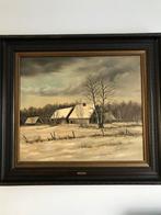 Winterlandschap olieverf S. Roelofs klassiek schilderij lijs, Antiek en Kunst, Kunst | Schilderijen | Klassiek, Ophalen of Verzenden
