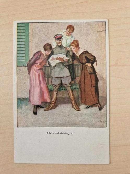Duitse prentkaart uit WO1- Liebes-Strategie - B. Wenneberg, Verzamelen, Ansichtkaarten | Buitenland, Ongelopen, Duitsland, Voor 1920