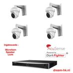 4MP Hikvision AcuSense Darkfighte IP PoE  set/NVR+4x camera, Nieuw, Buitencamera, Ophalen of Verzenden