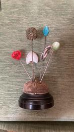 Antique Hat Pin Stand EBONY 1870 6 Pins Hoedenspelden, Verzenden