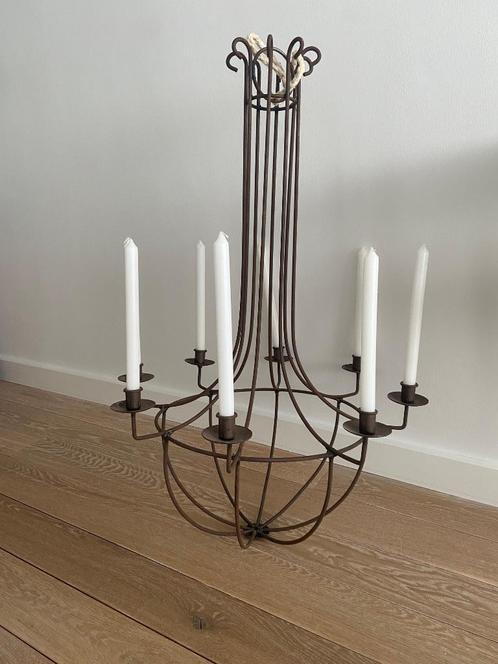 Smeedijzeren kroonluchter te koop, Huis en Inrichting, Woonaccessoires | Kandelaars en Kaarsen, Gebruikt, Kandelaar, 75 cm of meer