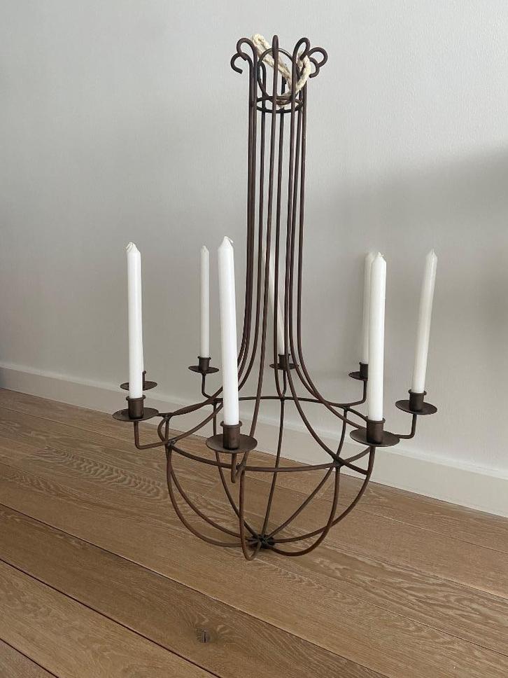 Smeedijzeren kroonluchter te koop, Huis en Inrichting, Woonaccessoires | Kandelaars en Kaarsen, Gebruikt, Kandelaar, 75 cm of meer