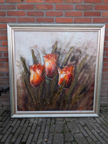Antiek bloemen schilderij  beschikbaar voor biedingen
