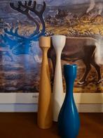 Zweedse en deense kandelaars, hout,  rode kerst kandelaar, Huis en Inrichting, Woonaccessoires | Kandelaars en Kaarsen, Ophalen of Verzenden