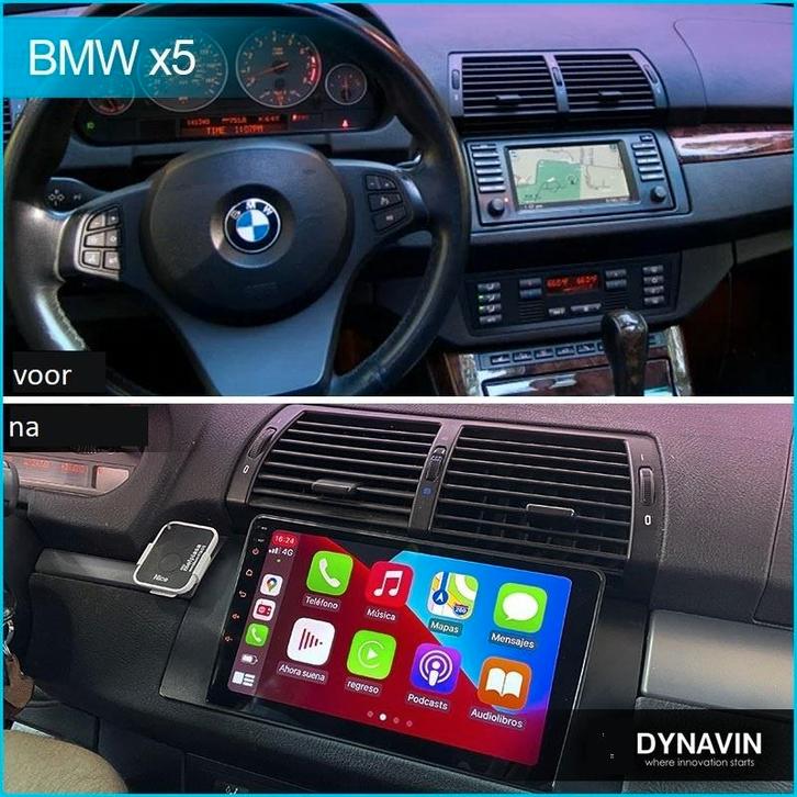 BMW E39 navigatie 1995-2003 carkit android 15 carplay usb, Auto diversen, Autoradio's, Nieuw, Ophalen of Verzenden