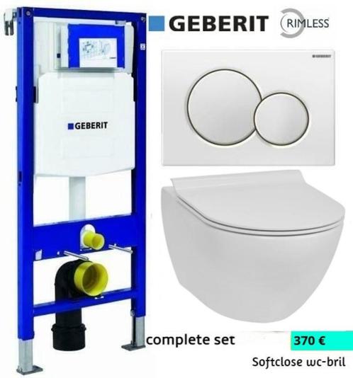 Geberit UP320 Toiletset / Rimless / Softclose WC-bril / Wit, Doe-het-zelf en Verbouw, Sanitair, Nieuw, Toilet, Ophalen of Verzenden