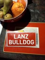 Heel mooi emaile bordje 20x10 cm lanz bulldog, Reclamebord, Ophalen of Verzenden