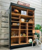 Vintage/industriële zwarte schoolkast, Brocante vakkenkast🖤, 100 tot 150 cm, 200 cm of meer, Ophalen of Verzenden, Zo goed als nieuw