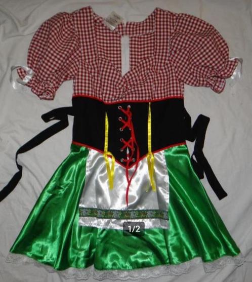 Leuk rood/groen/zwart TIROLER/ALPENMEISJE/DIRNDL jurk (1), Kleding | Dames, Carnavalskleding en Feestkleding, Gedragen, Kleding