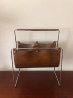 Vintage Lectuurbak Chroom & Leer Design, Huis en Inrichting, Woonaccessoires | Krantenbakken en Lectuurbakken, Ophalen of Verzenden
