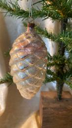 OUD ANTIEK GLAZEN KERSTBOOM KERSTBAL VERSIERING DENNENAPPEL, Diversen, Kerst, Ophalen of Verzenden, Gebruikt