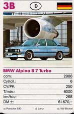 Kw1582 autokaartje 3b - BMW Alpina b 7 turbo, Ophalen of Verzenden, Zo goed als nieuw, Auto's