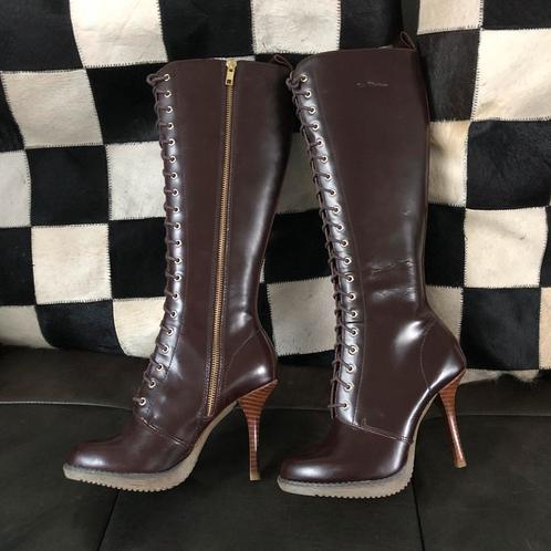 Dr. Martens Gilda maat 37 stiletto laars veter burgundy rood