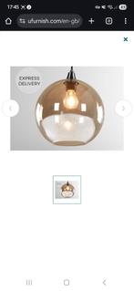 2 Zgan Rookglas lampenkappen met bubbeltjes sfeervol licht, Ophalen, Zo goed als nieuw, Rond, Minder dan 25 cm