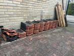 74 st. Gebruikte Laumans Dakpannen - Verglaasd, Doe-het-zelf en Verbouw, Dakpannen en Dakbedekking, Ophalen, Gebruikt, Steen of Klei