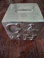 Vintage verzilverde Spaarpot Blok, Ophalen of Verzenden, Gebruikt, Metaal of Blik, Dier