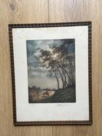 Ingelijste aquarel, kar in de zon, Ophalen of Verzenden