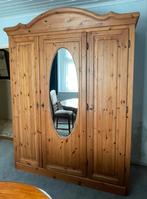 Grenen Kledingkast met Spiegel, Huis en Inrichting, Kasten | Kledingkasten, Ophalen, Gebruikt, 100 tot 150 cm, Met lade(s)