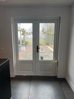 Houten kozijn met dubbele deuren, Gebruikt, 120 cm of meer, Ophalen of Verzenden, Buitendeur