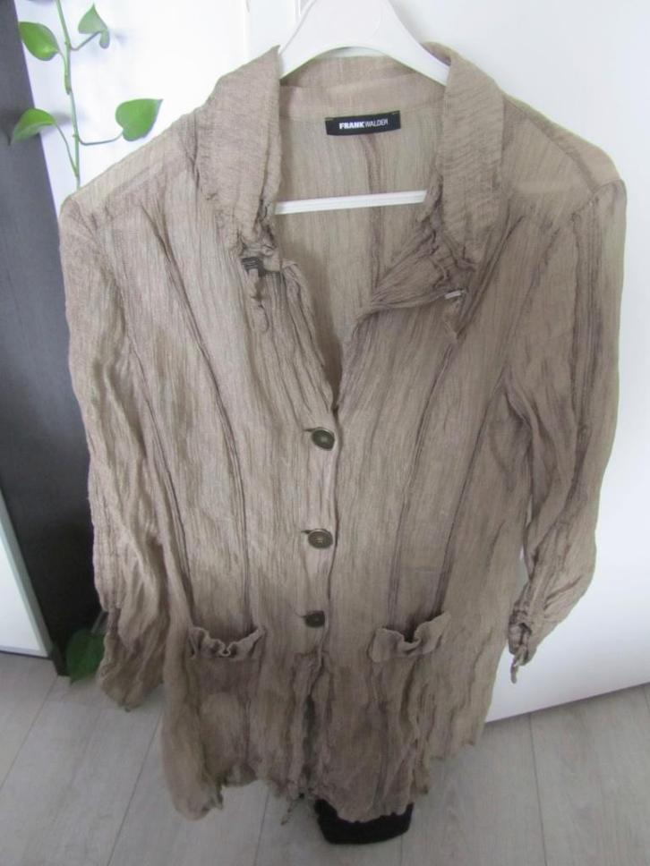 Frank Walder blouse bruinige kleur M/L, Kleding | Dames, Blouses en Tunieken, Gedragen, Maat 38/40 (M), Bruin, Ophalen of Verzenden