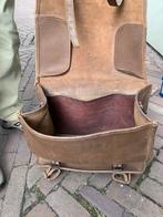 Oude vintage in goede staat dik lederen motortas, Ophalen, Gebruikt