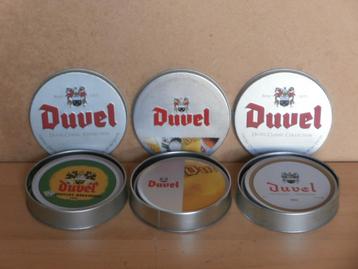 Duvel bier onderzetters 3 sets in blikje metalen onderzetter beschikbaar voor biedingen