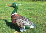 Gekleurde metalen eend, Tuin en Terras, Tuinbeelden, Verzenden, Nieuw, Metaal, Dierenbeeld