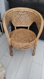 Vintage stoel bamboe webbing, Ophalen, Bruin, Riet of Rotan, Zo goed als nieuw