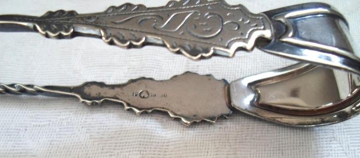 Klontjestang. Biedermeier. Verzilverd., Antiek en Kunst, Antiek | Bestek, Ophalen of Verzenden