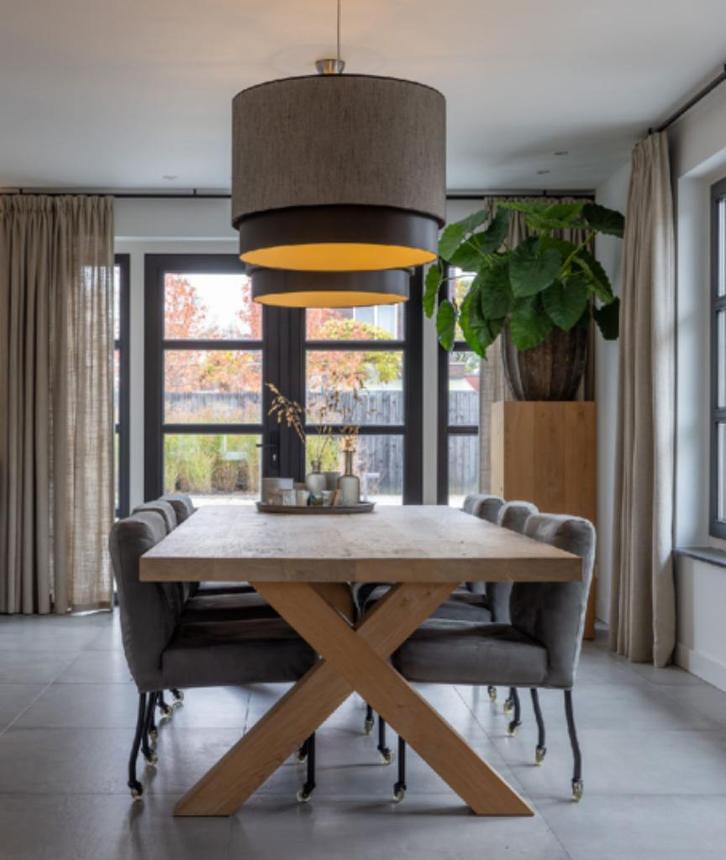 Modern Pendant Lamps – Fabric Drum Design, Huis en Inrichting, Lampen | Hanglampen, Zo goed als nieuw, Minder dan 50 cm, Ophalen