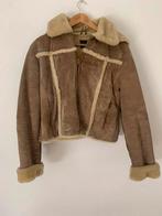 Kort suede leren jasje met afneembare capuchon, Kleding | Dames, Ophalen of Verzenden, Zo goed als nieuw, Maat 36 (S), Bruin