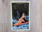 Vintage Philips Radio reclame bord (geen emaille) NEW OLD, Ophalen of Verzenden, Zo goed als nieuw, Reclamebord