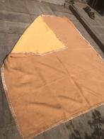 200x160 vintage wollen deken beige/geel100%wol, Ophalen of Verzenden, Gebruikt