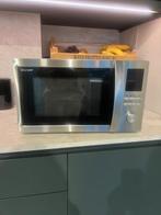 Vrijstaand combi magnetron Sharp R922STWE 32L Draaiknop RVS, Combimagnetron, Gebruikt, Oven, Ophalen of Verzenden