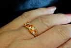 Gouden Vintage ring edelsteen vuuropaal en diamant.2025/402., Overige kleuren, ., Ophalen of Verzenden, Zo goed als nieuw