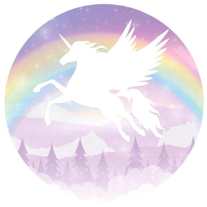 Muurcirkel Regenboog Eenhoorn Pegasus - Behangcirkel, Kinderen en Baby's, Kinderkamer | Inrichting en Decoratie, Nieuw, Wanddecoratie