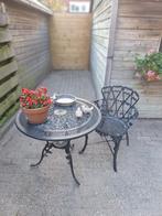 Brocante gietijzeren tuinset, Overige materialen, Gebruikt, Bijzettafel, Tuinset