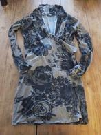 Geisha jurk maat l grijs bloemen, Geisha, Maat 42/44 (L), Zo goed als nieuw, Merkfreak