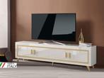 TV meubel Gold hoogglans wit 207 cm-Aanbieding-, Huis en Inrichting, Kasten | Televisiemeubels, Nieuw, Minder dan 100 cm, 25 tot 50 cm