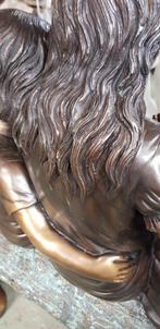 Bronzen Tuinbeeld/3 Kinderen op Boomstam / brons/AANBIEDING, Ophalen, Huis en tuin decoratie Marie, Nieuw, Peize