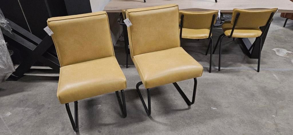 Stoel L'ancora type LARA Africa leder Mosterd NIEUW, Huis en Inrichting, Stoelen, Nieuw, Twee, Leer, Overige kleuren, Ophalen