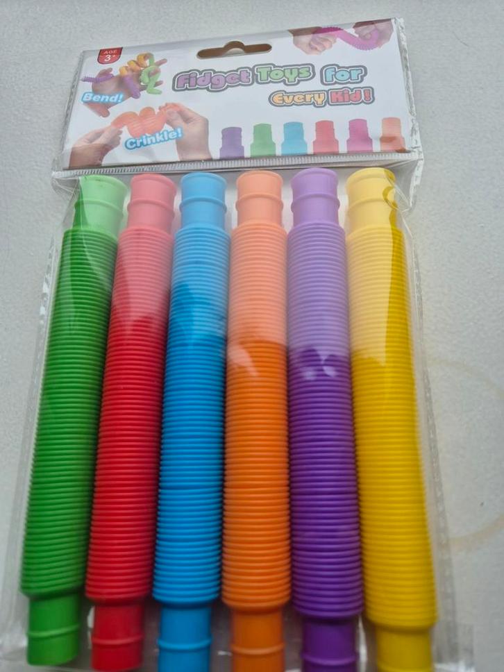 Fidget Toys Pop Tubes - 6 stuks, Kinderen en Baby's, Speelgoed | Overig, Nieuw, Jongen of Meisje, Ophalen of Verzenden