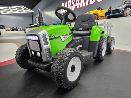Kindertractor met aanhanger - soft start - leren zit - RC, Kinderen en Baby's, Speelgoed | Speelgoedvoertuigen, Nieuw, Afstandsbediening