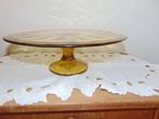 Vintage taartschotel op voet, Gebruikt, Ophalen of Verzenden, Overige stijlen, Glas