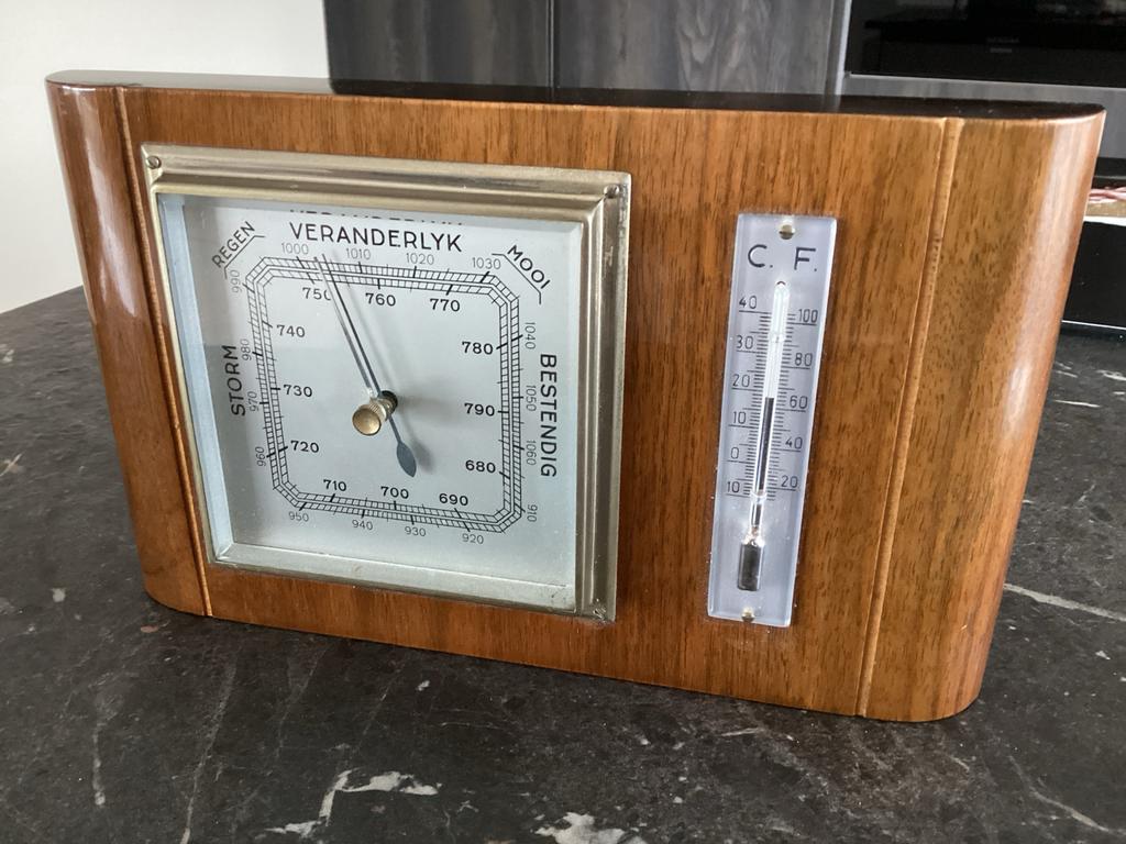 Elkro Vintage Barometer met Thermometer, Ophalen of Verzenden