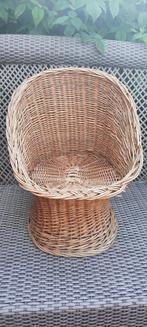 Vintage lager rieten stoel, Antiek en Kunst, Antiek | Meubels | Stoelen en Banken, Ophalen of Verzenden